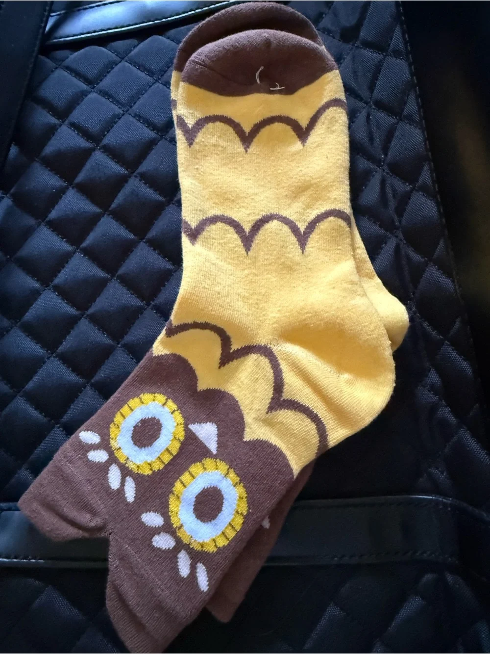 3 Kawaii Owl Socks Set Bold Animal Patterns Sz 9-11 Cotton Cartoon Style New
